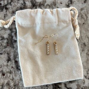 Gold Crystal Drop Earrings